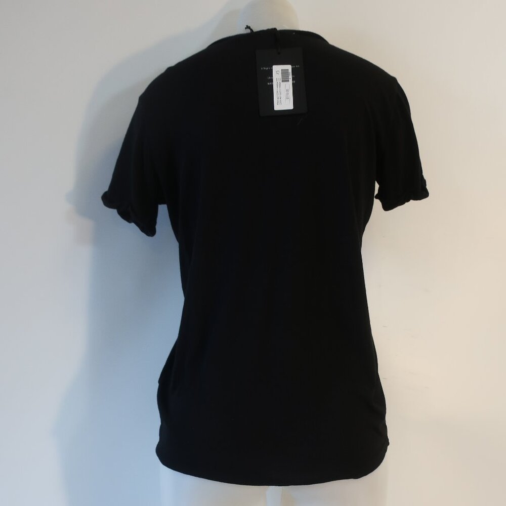 NWT Womens Lauren Moshi Black White Edda Butterfly Hamsa Graphic T-Shirt Top XS - Picture 5 of 6